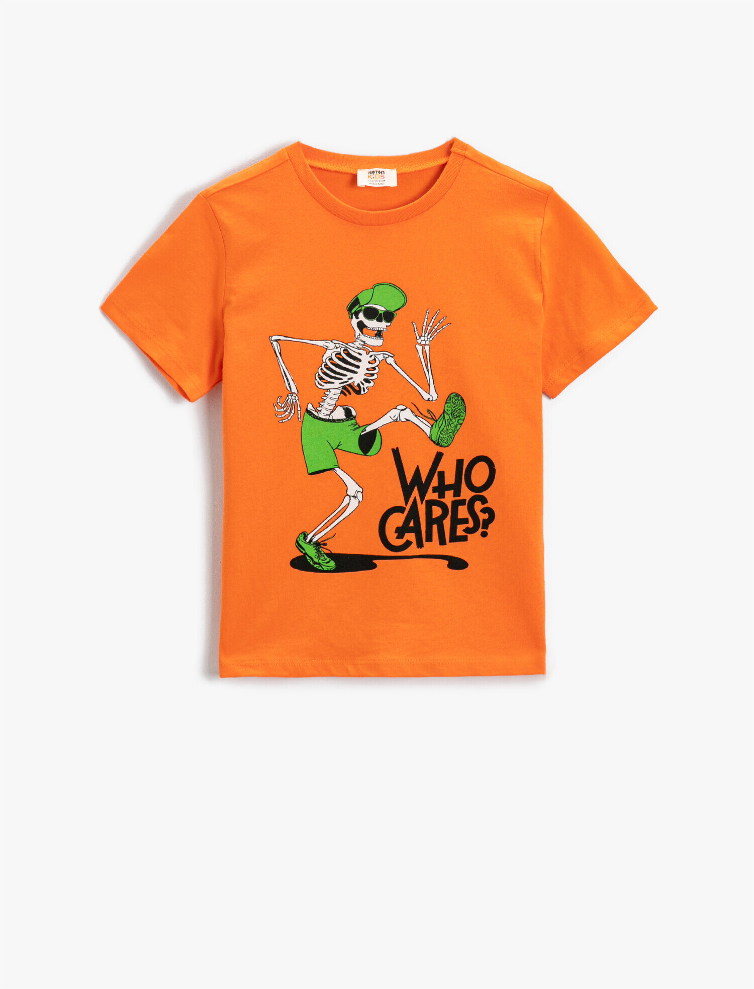  Erkek Çocuk Slogan Baskılı Kısa Kollu Tişört Pamuklu