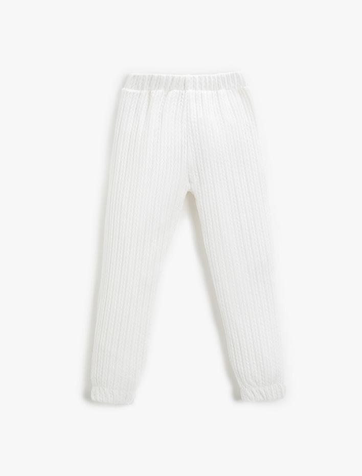 Kız Çocuk Basic Dokulu Jogger Eşofman Altı