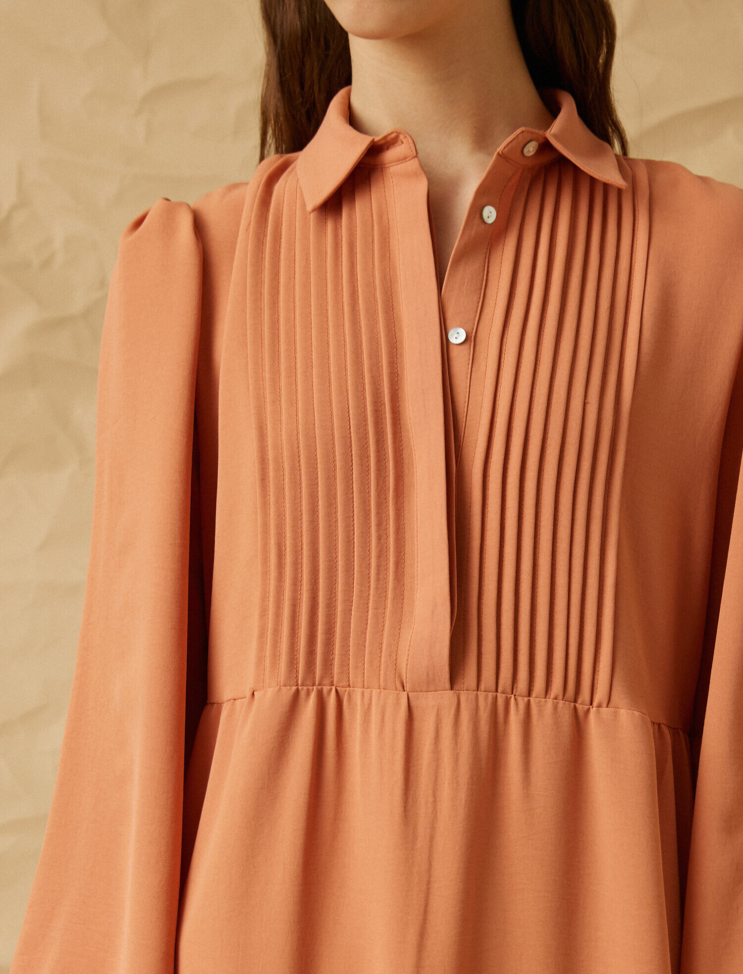   Fitil Detaylı Uzun Elbise