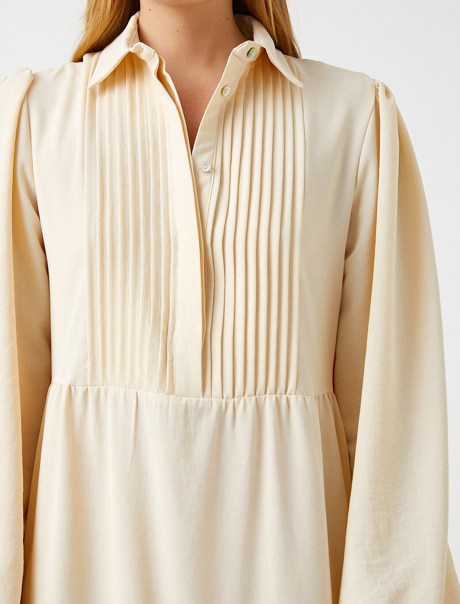   Fitil Detaylı Uzun Elbise