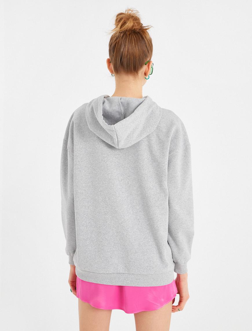  Oversize Sweatshirt Kapüşonlu Baskılı Kiss Lisanslı
