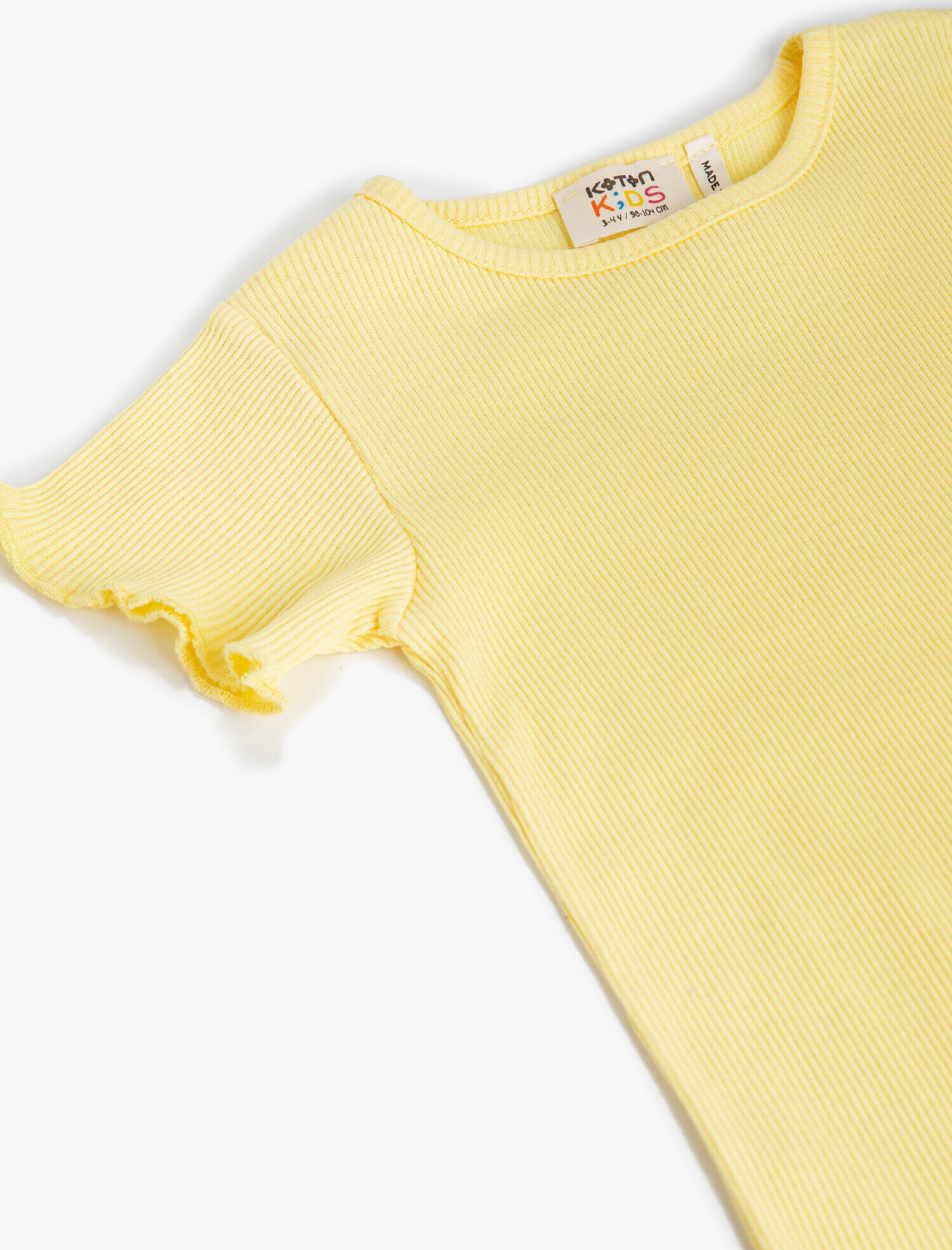  Kız Çocuk Basic Kısa Kollu Tişört Pamuklu