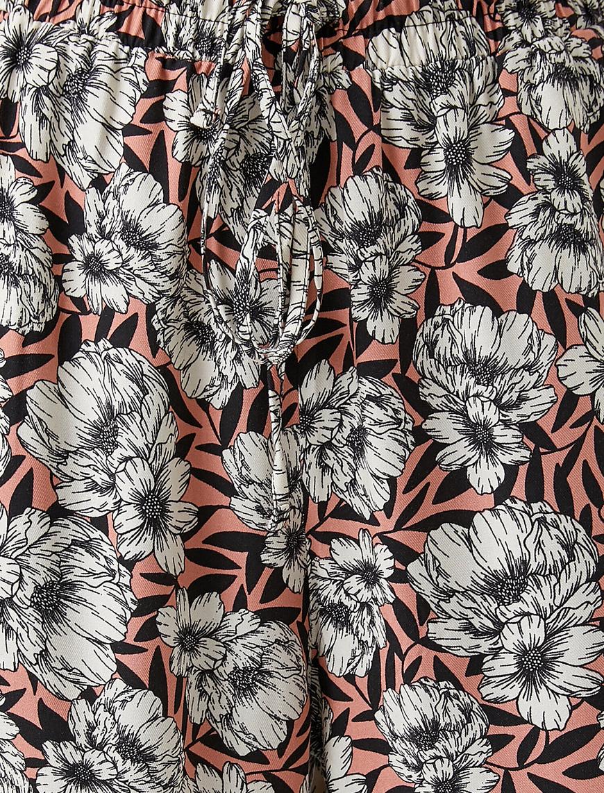   Geniş Paça Beli Bağcıklı Pantolon