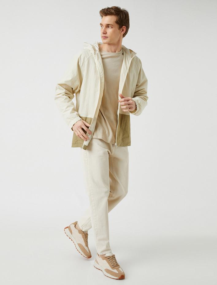  Renk Bloklu Kapşonlu Yağmurluk