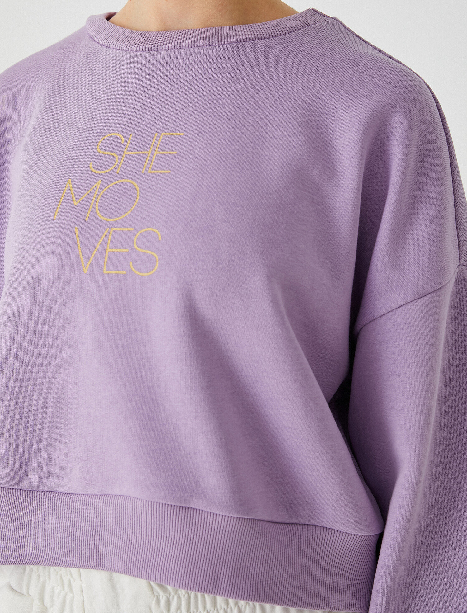   Bisiklet Yaka Baskılı Spor Sweatshirt