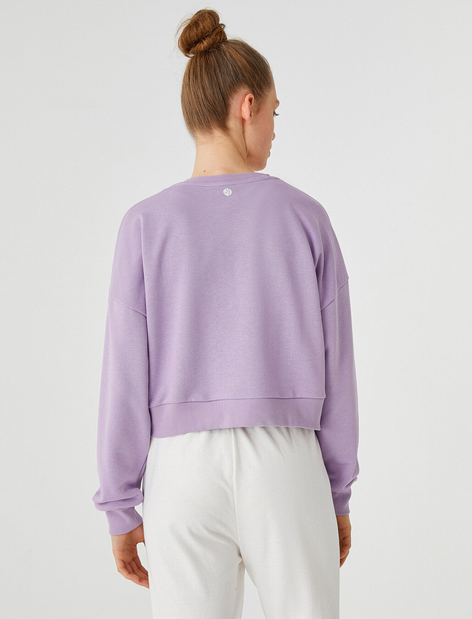   Bisiklet Yaka Baskılı Spor Sweatshirt