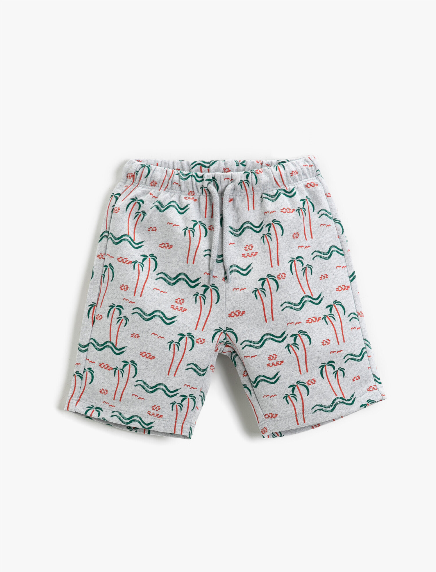  Erkek Çocuk Yaz Temalı Baskılı Şort Beli Bağcıklı