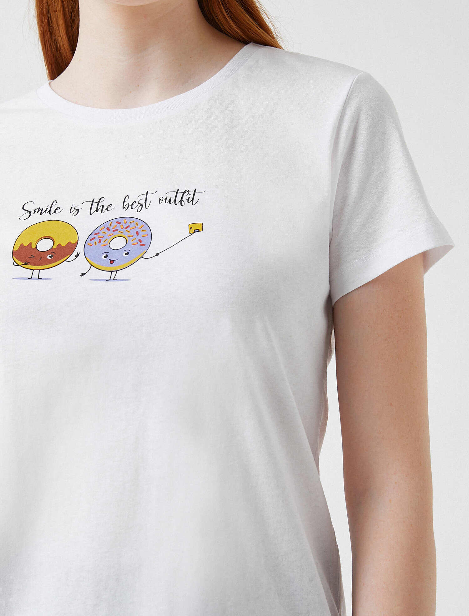   Baskılı Kısa Kollu Pamuklu Tişört