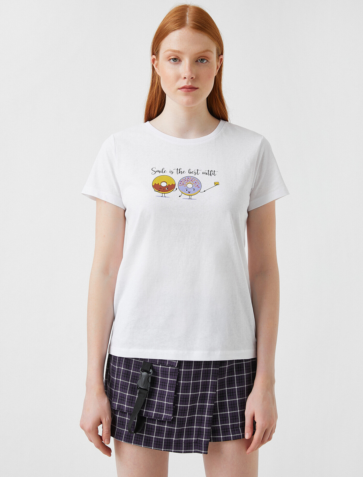   Baskılı Kısa Kollu Pamuklu Tişört