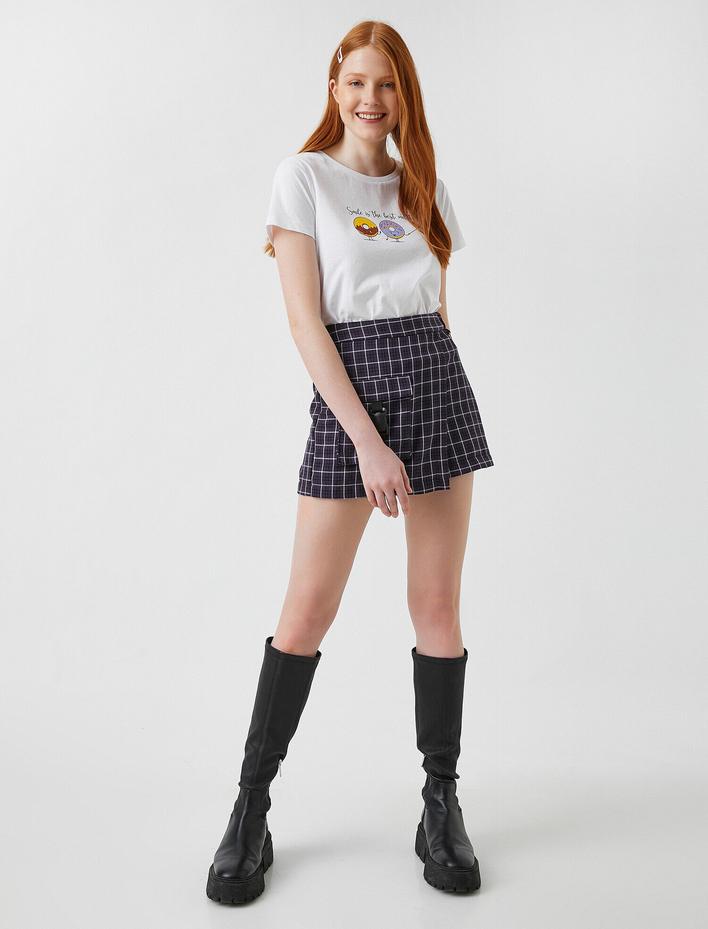  Baskılı Kısa Kollu Pamuklu Tişört