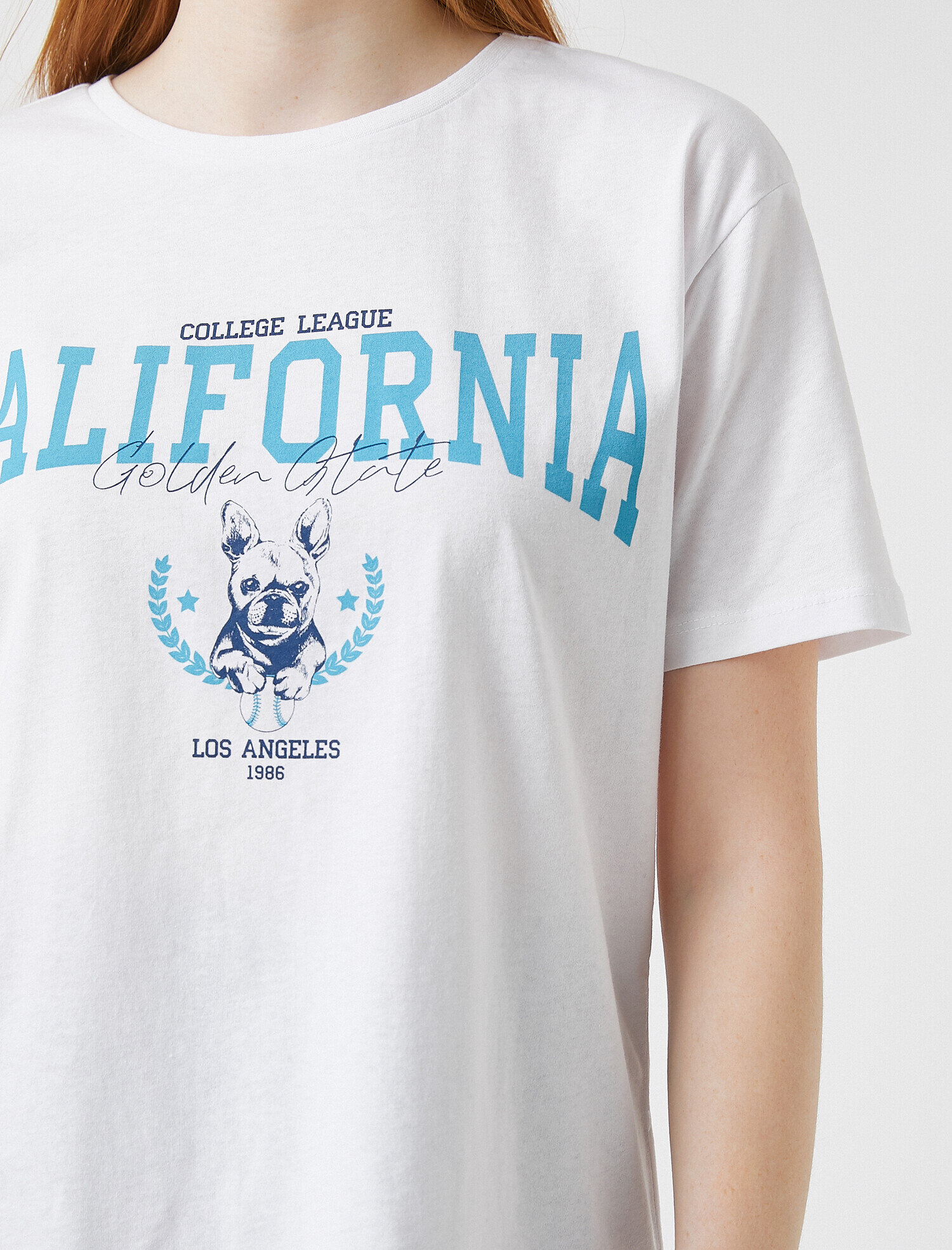   Baskılı Kısa Kollu Pamuklu Tişört