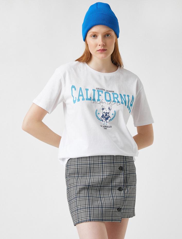  Baskılı Kısa Kollu Pamuklu Tişört