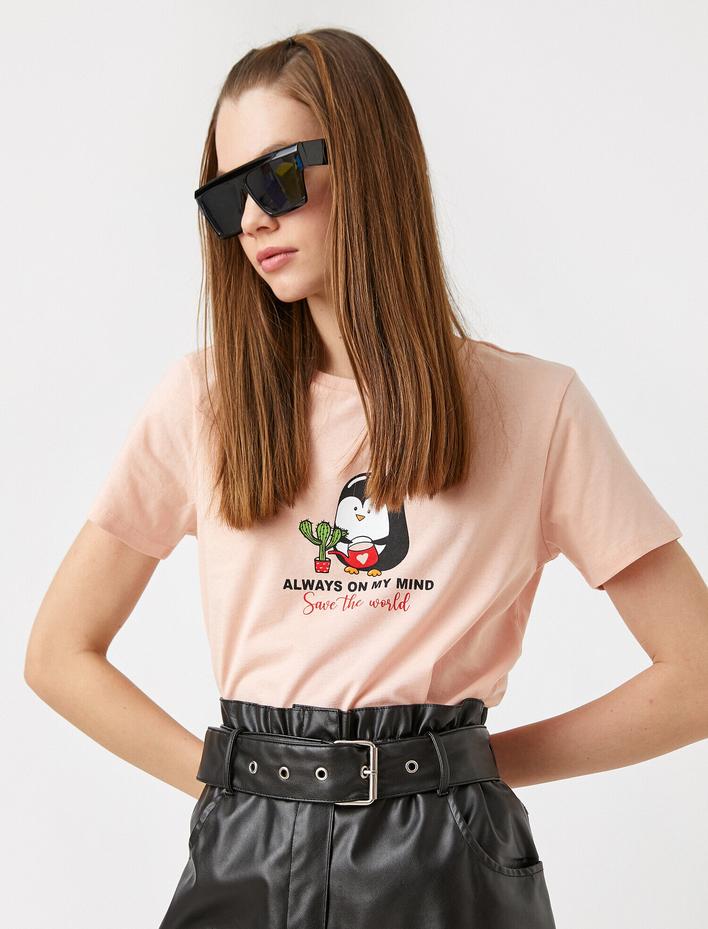  Baskılı Kısa Kollu Tişört