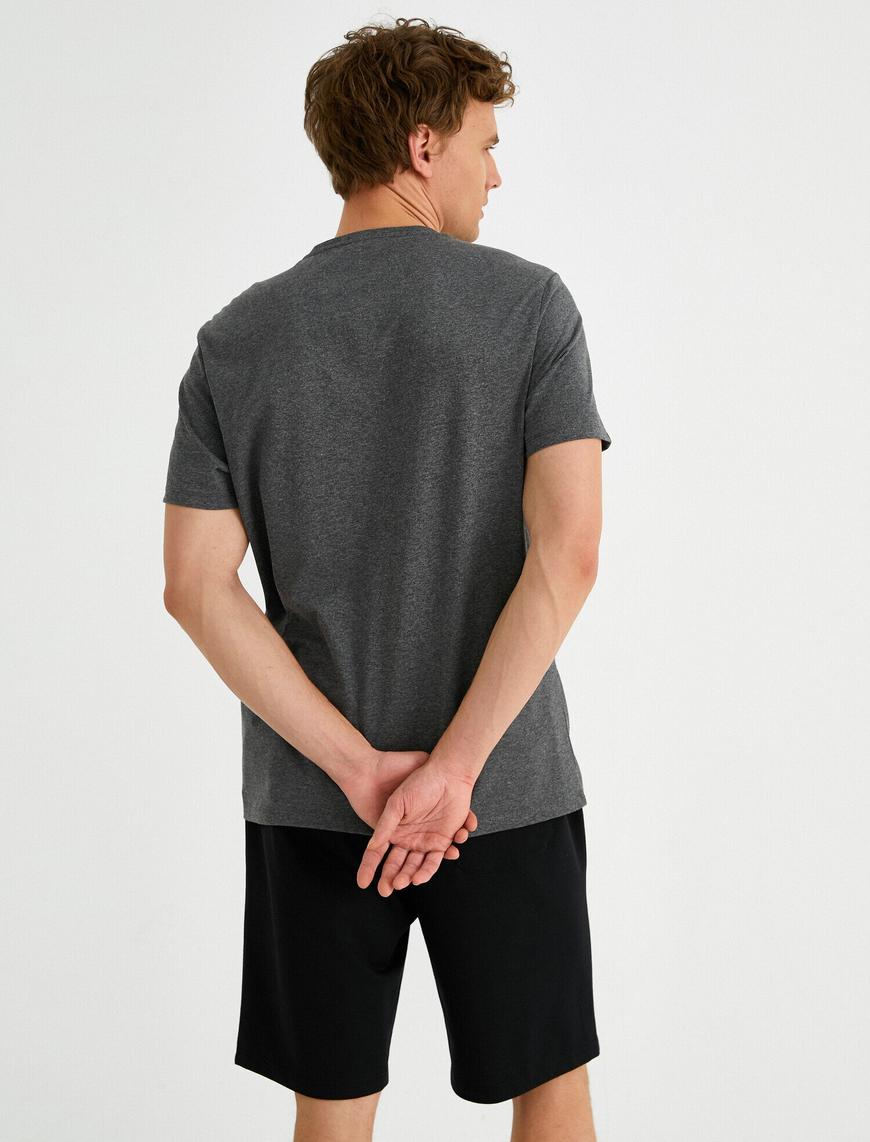   Slim Fit Şahin Baskılı Tişört