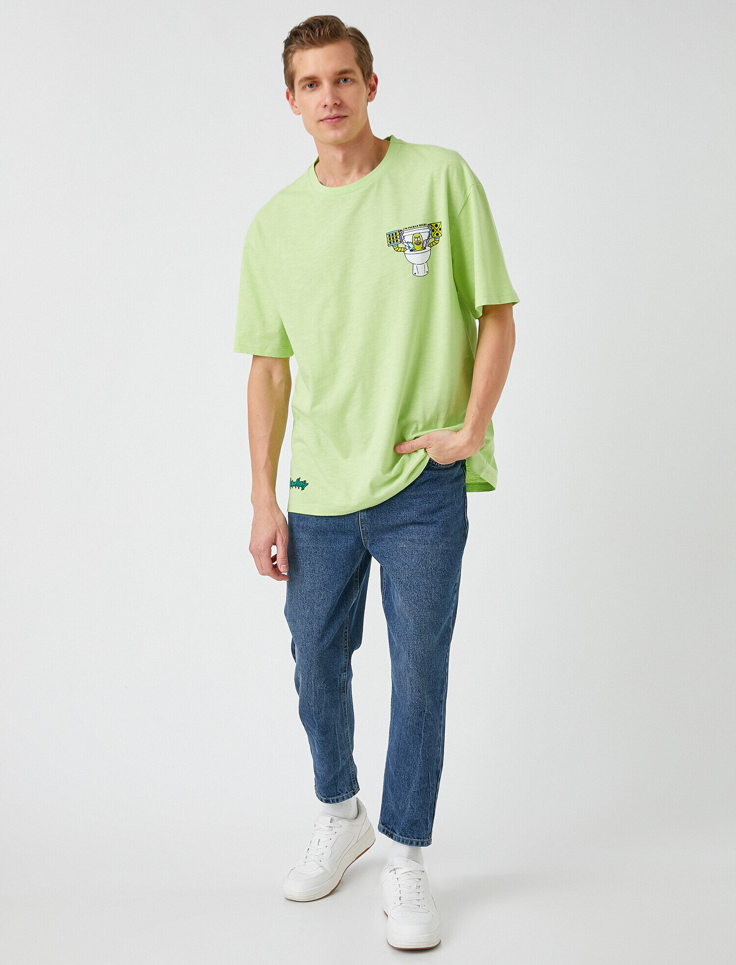   Rick and Morty Oversize Tişört Lisanslı Baskılı