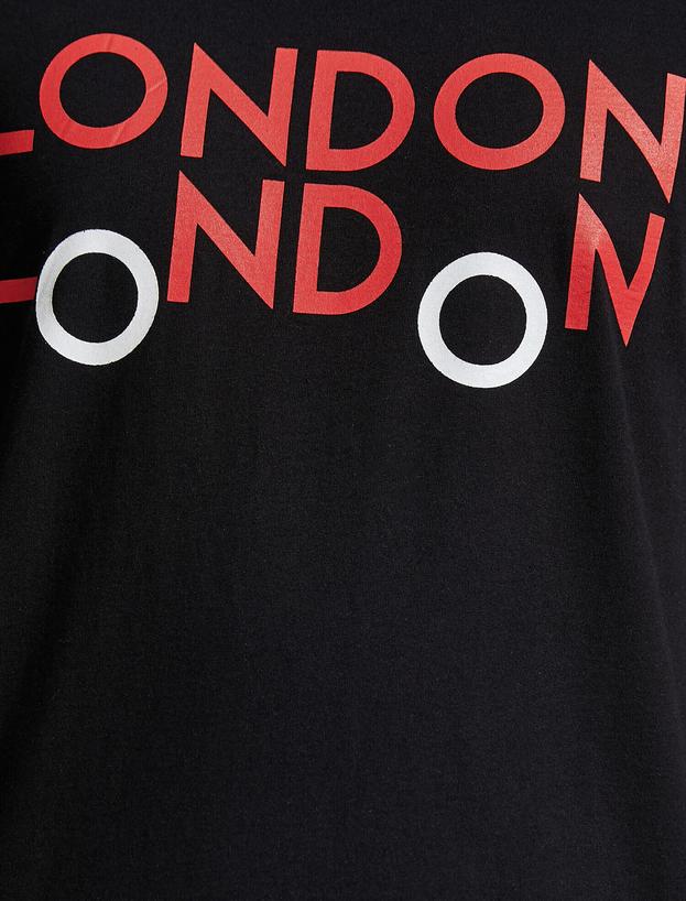 Standart Fit Londra Baskılı Tişört