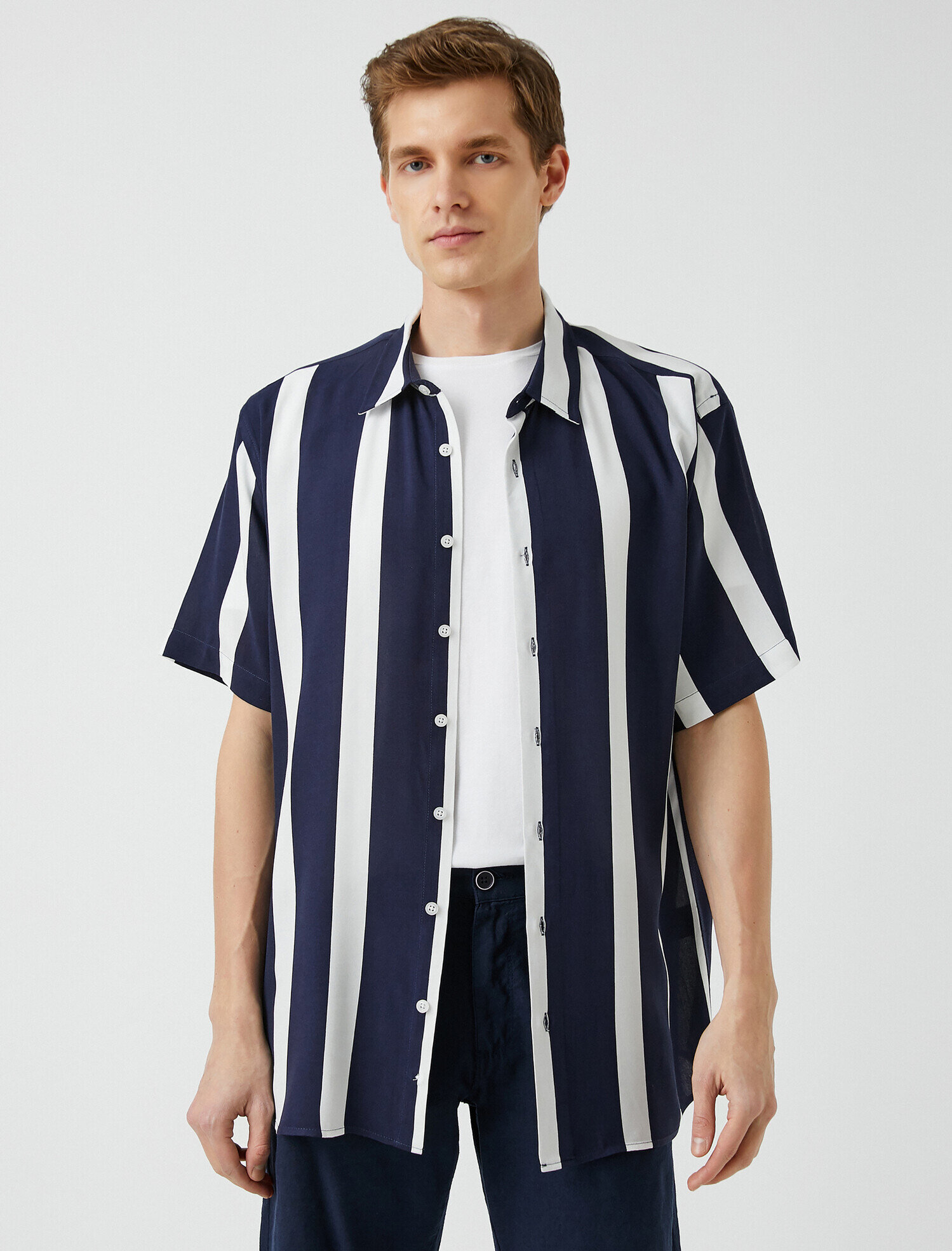   Çizgili Kısa Kollu Gömlek