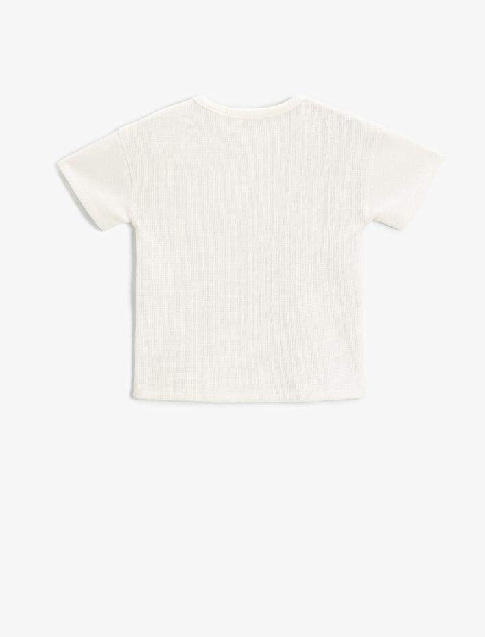 Erkek Çocuk Dokulu Baskılı Kısa Kollu Tişört