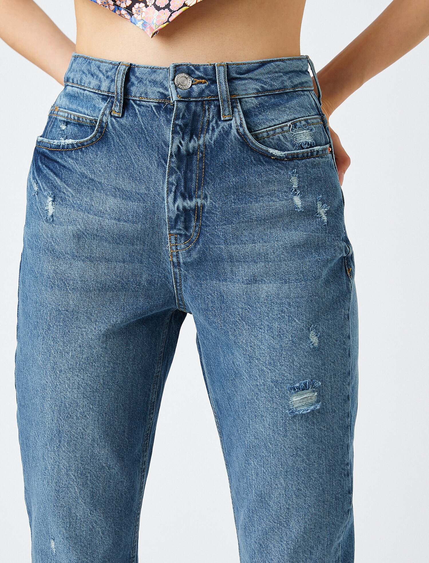   Yüksek Bel Kot Pantolon - Mom Jean