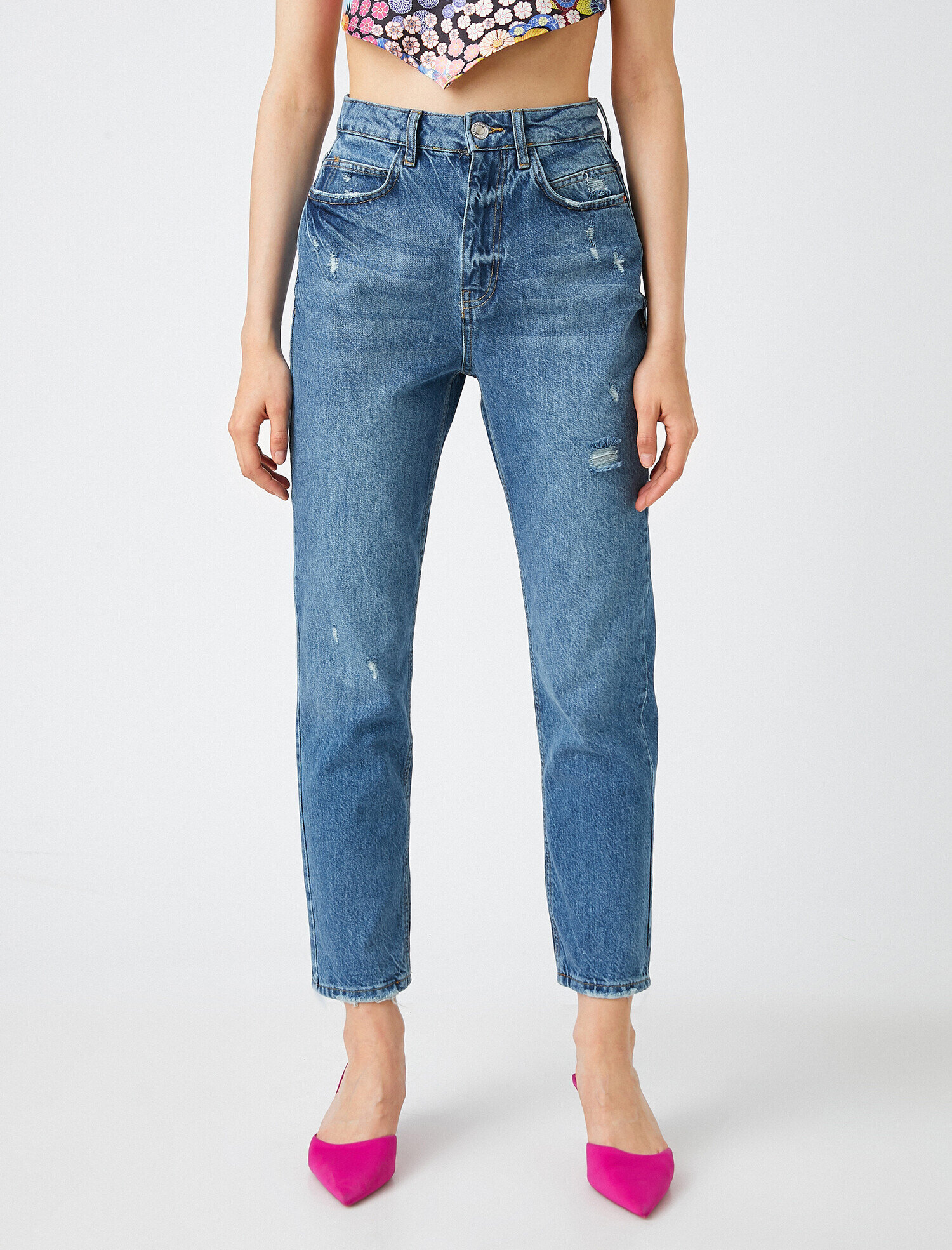   Yüksek Bel Kot Pantolon - Mom Jean