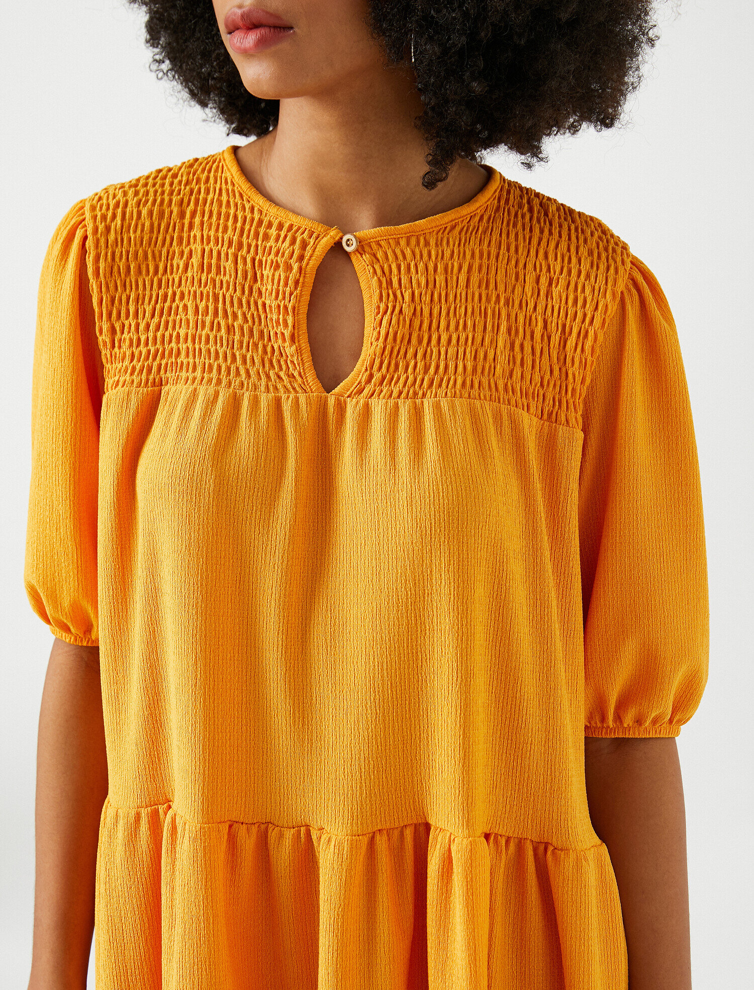   Fırfırlı Midi Elbise