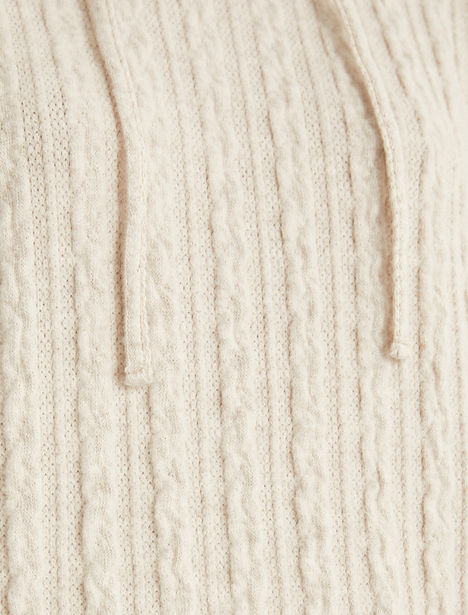   Kapüşonlu Örgü Desenli Pijama Üstü