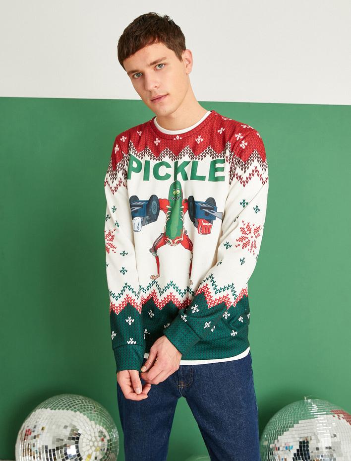  Rick and Morty Yılbaşı Sweatshirt Lisanslı Baskılı