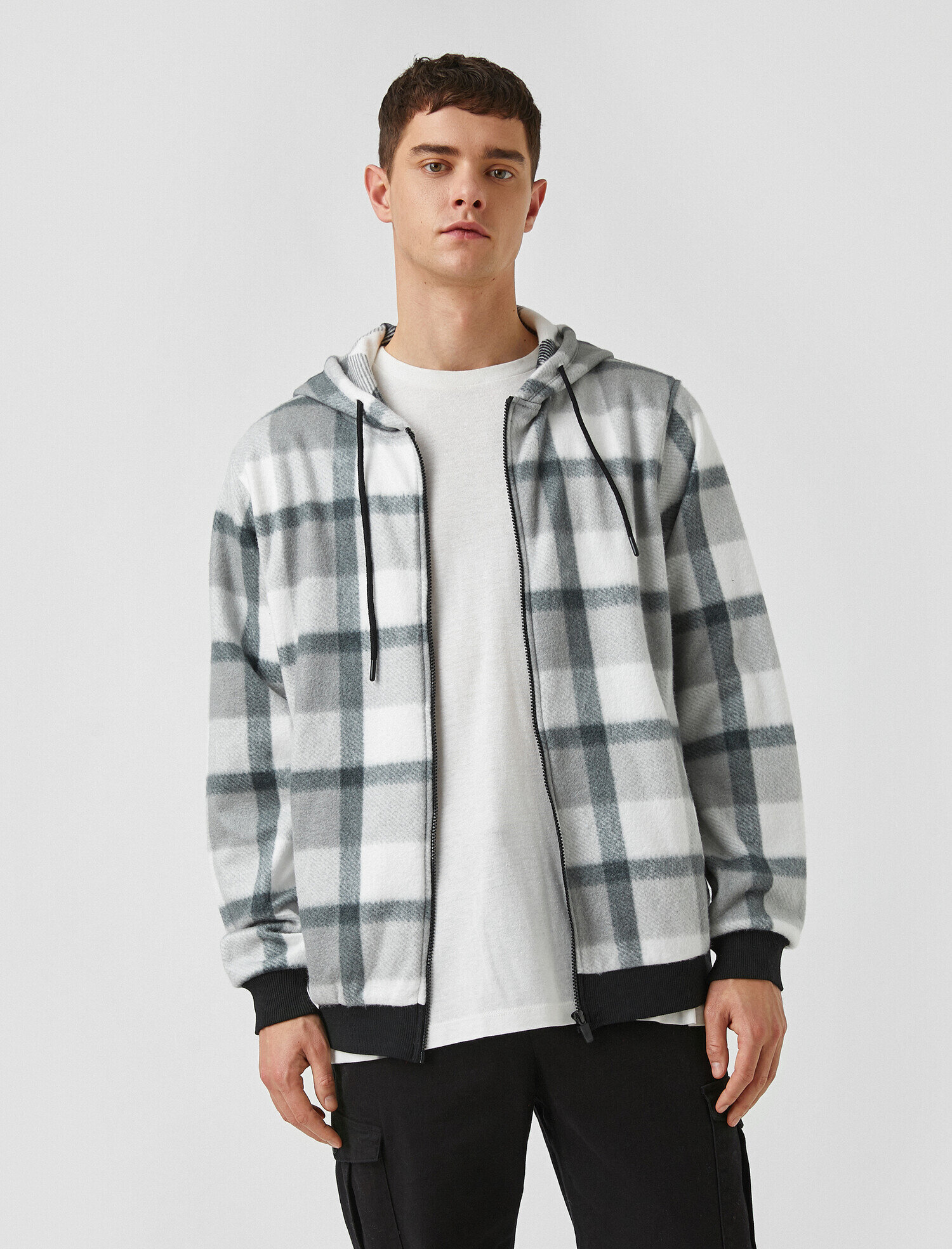   Ekose Polar Kapşonlu Sweatshirt