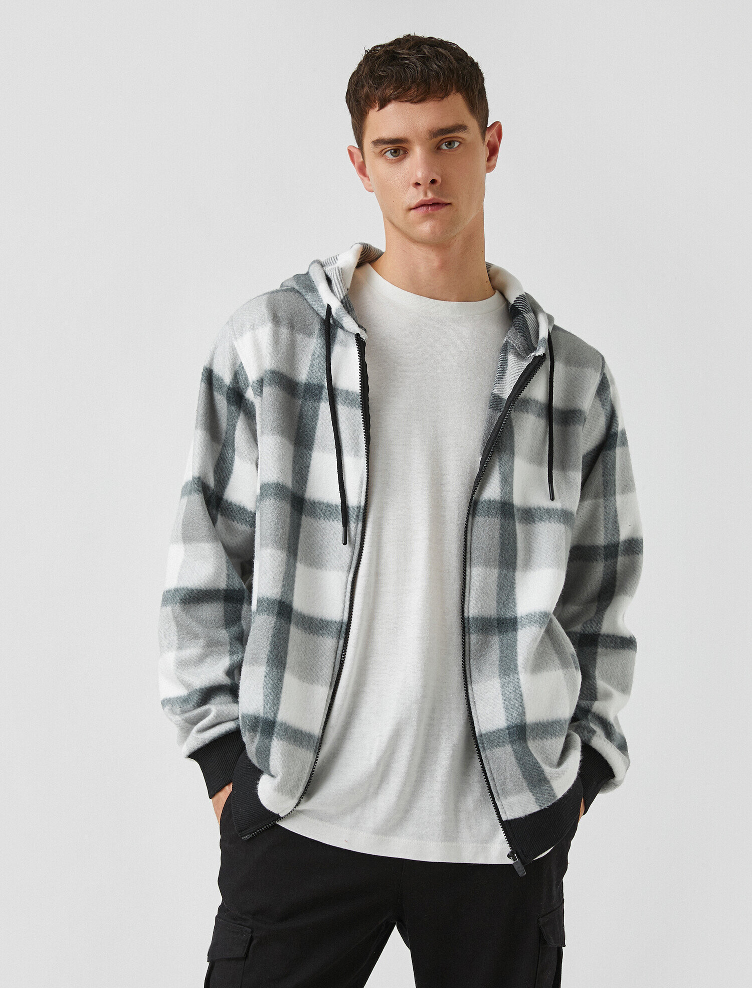   Ekose Polar Kapşonlu Sweatshirt