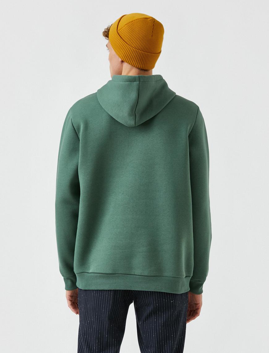   Yılbaşı Dinozor Baskılı Kapüşonlu Sweatshirt