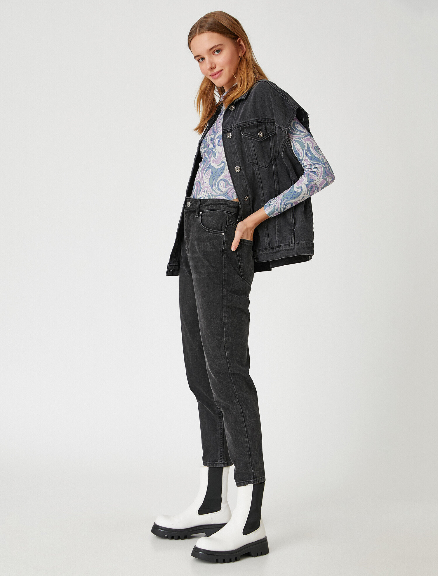   Yüksek Bel Kot Pantolon - Mom Jean