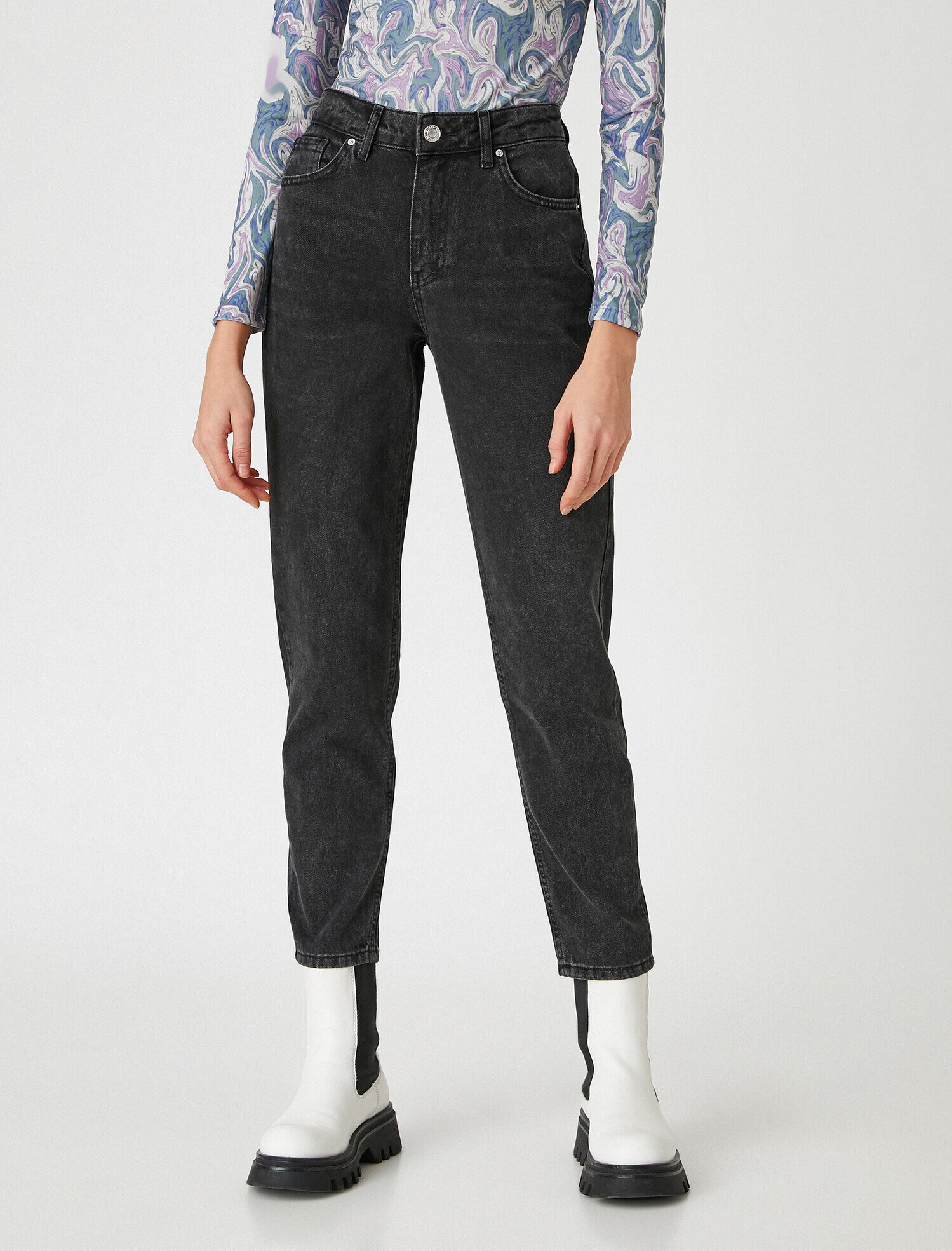   Yüksek Bel Kot Pantolon - Mom Jean