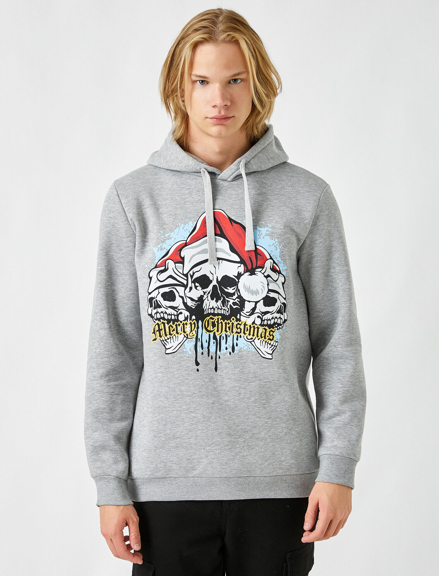   Yılbaşı Temalı Kapüşonlu Sweatshirt