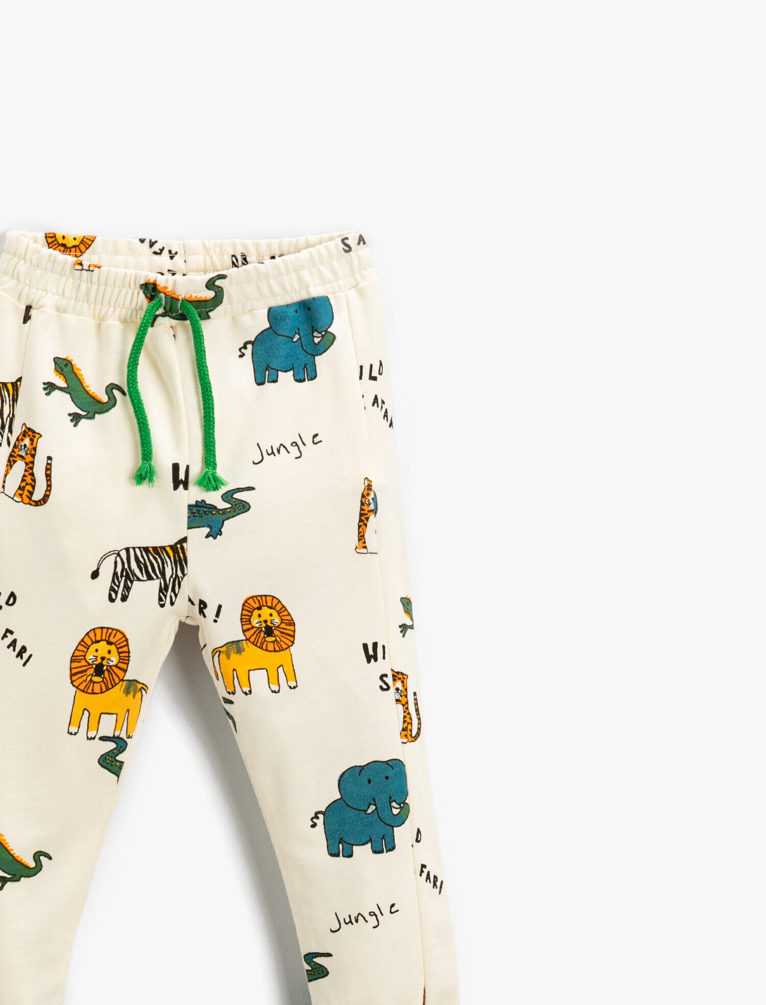  Erkek Bebek Hayvan Baskılı Jogger Eşofman Altı Pamuklu Beli Bağcıklı