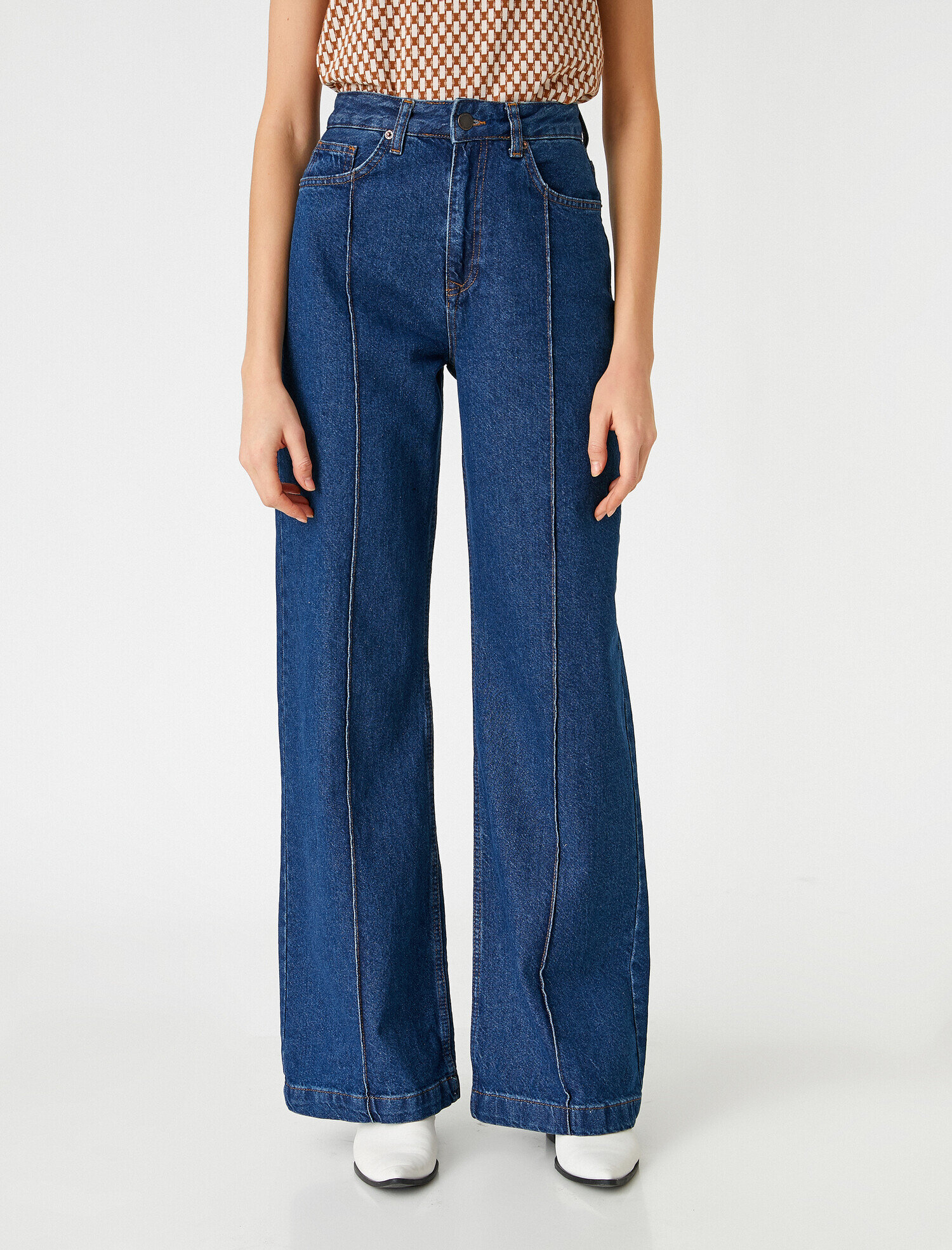   Yüksek Bel Bol Paça Kot Pantolon - Bianca Jean