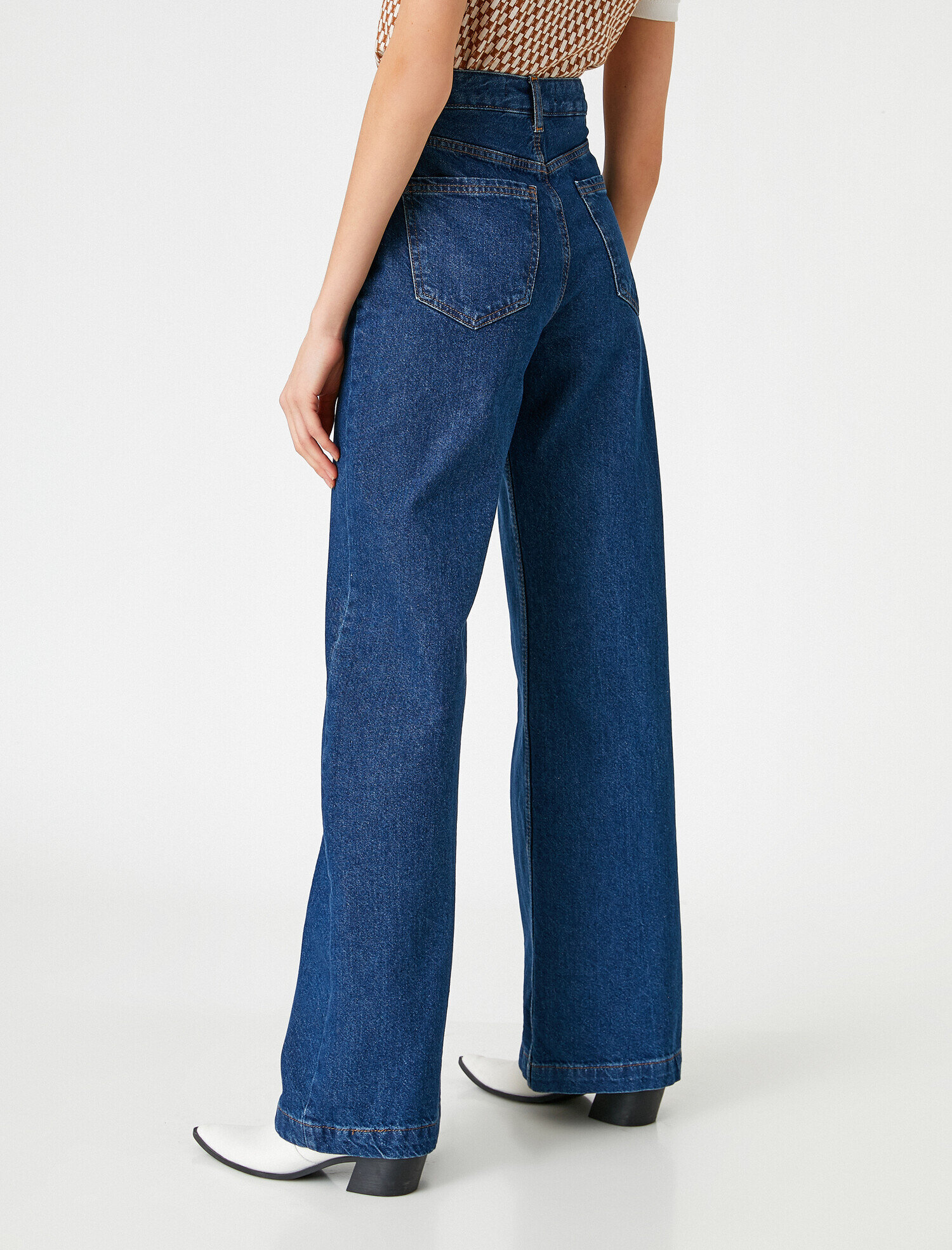   Yüksek Bel Bol Paça Kot Pantolon - Bianca Jean