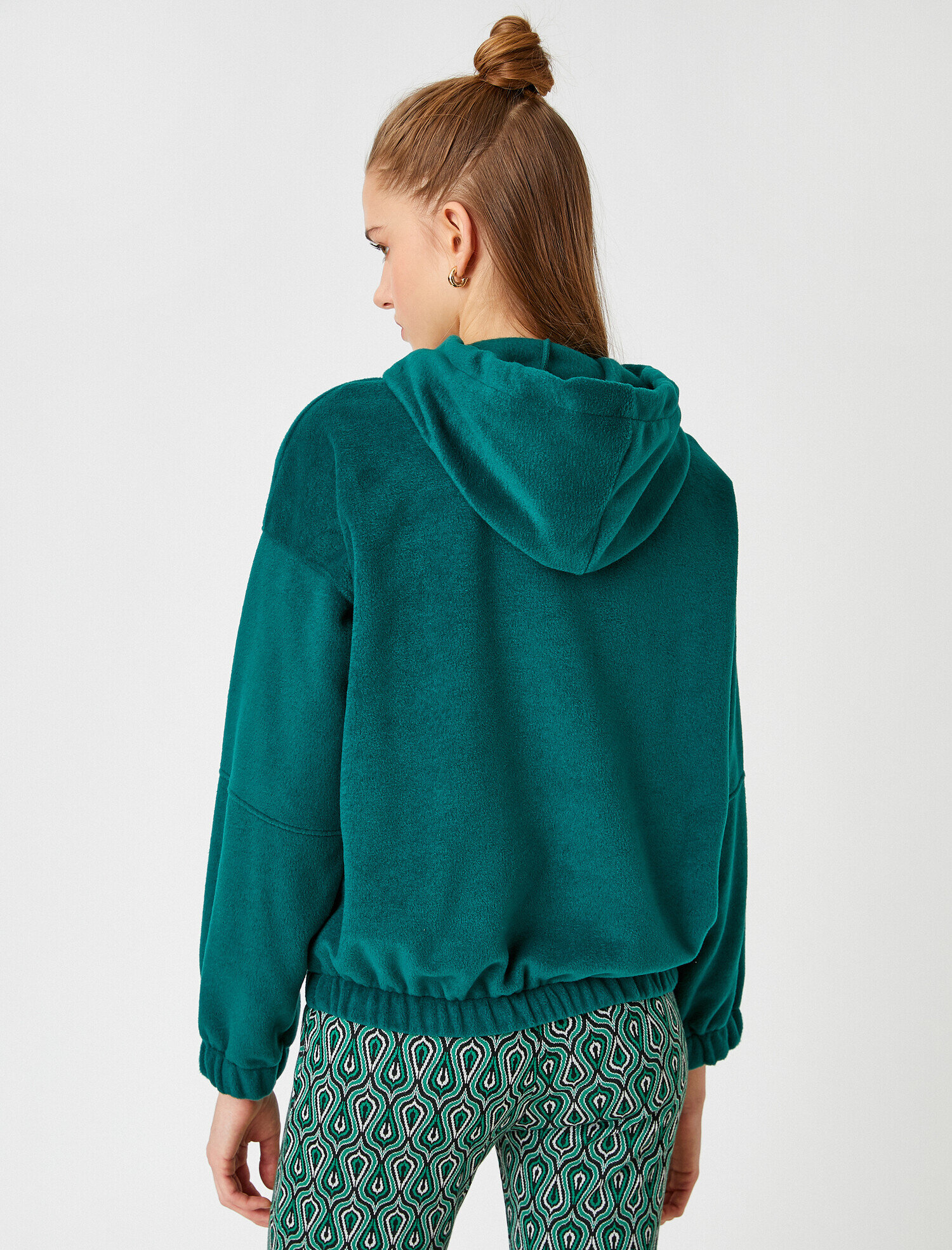   Kapüşonlu Kolları Lastikli Sweatshirt