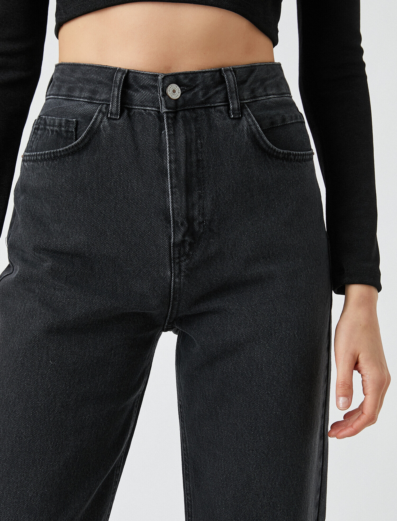   Yüksek Bel Pamuklu Straight Jean Kot Pantolon