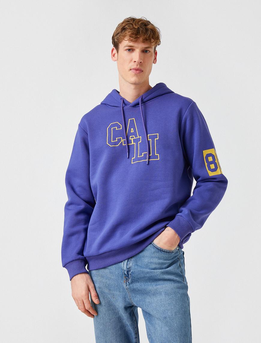   Kolej Baskılı Kapşonlu Sweatshirt