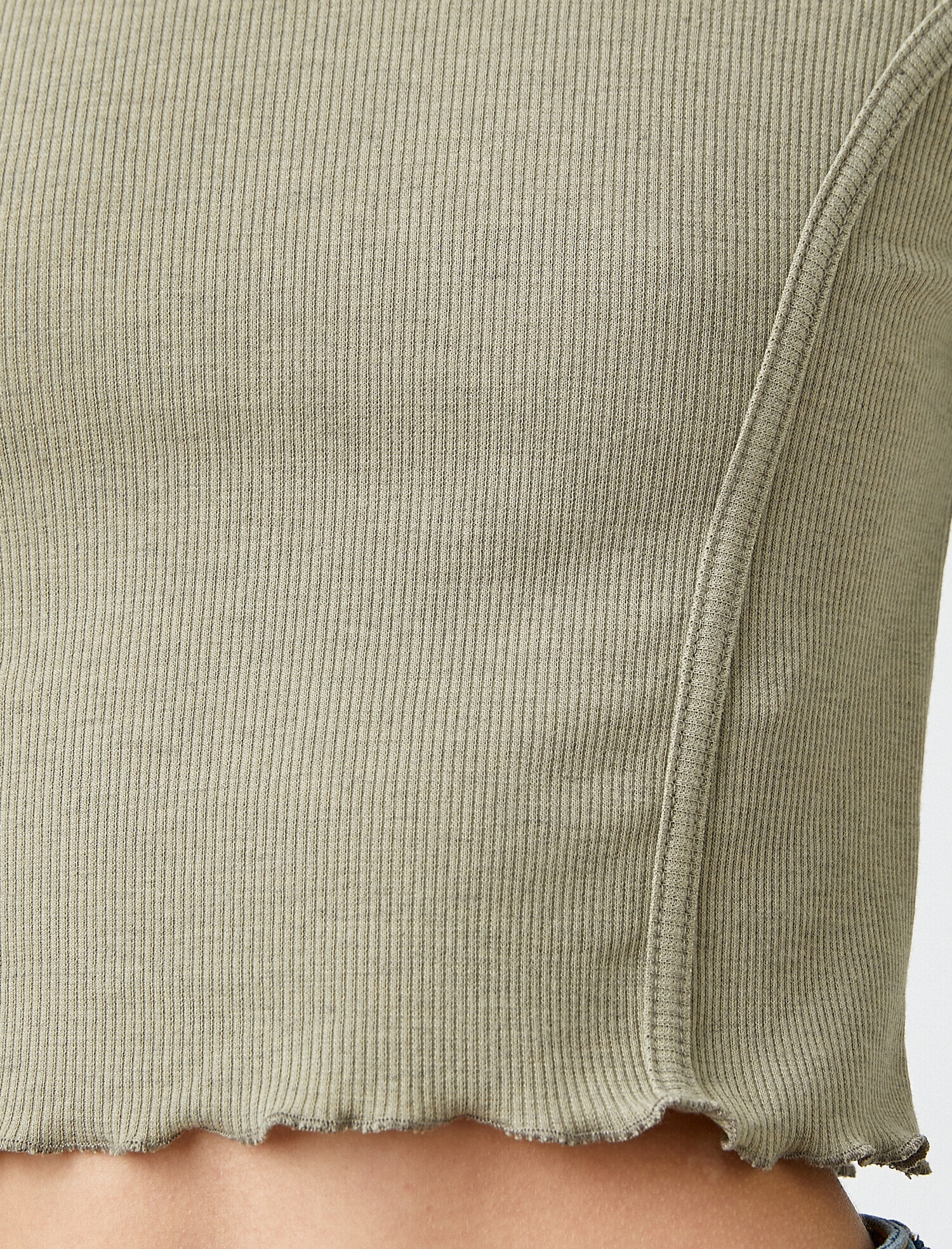   Uzun Kollu Tişört Crop Top