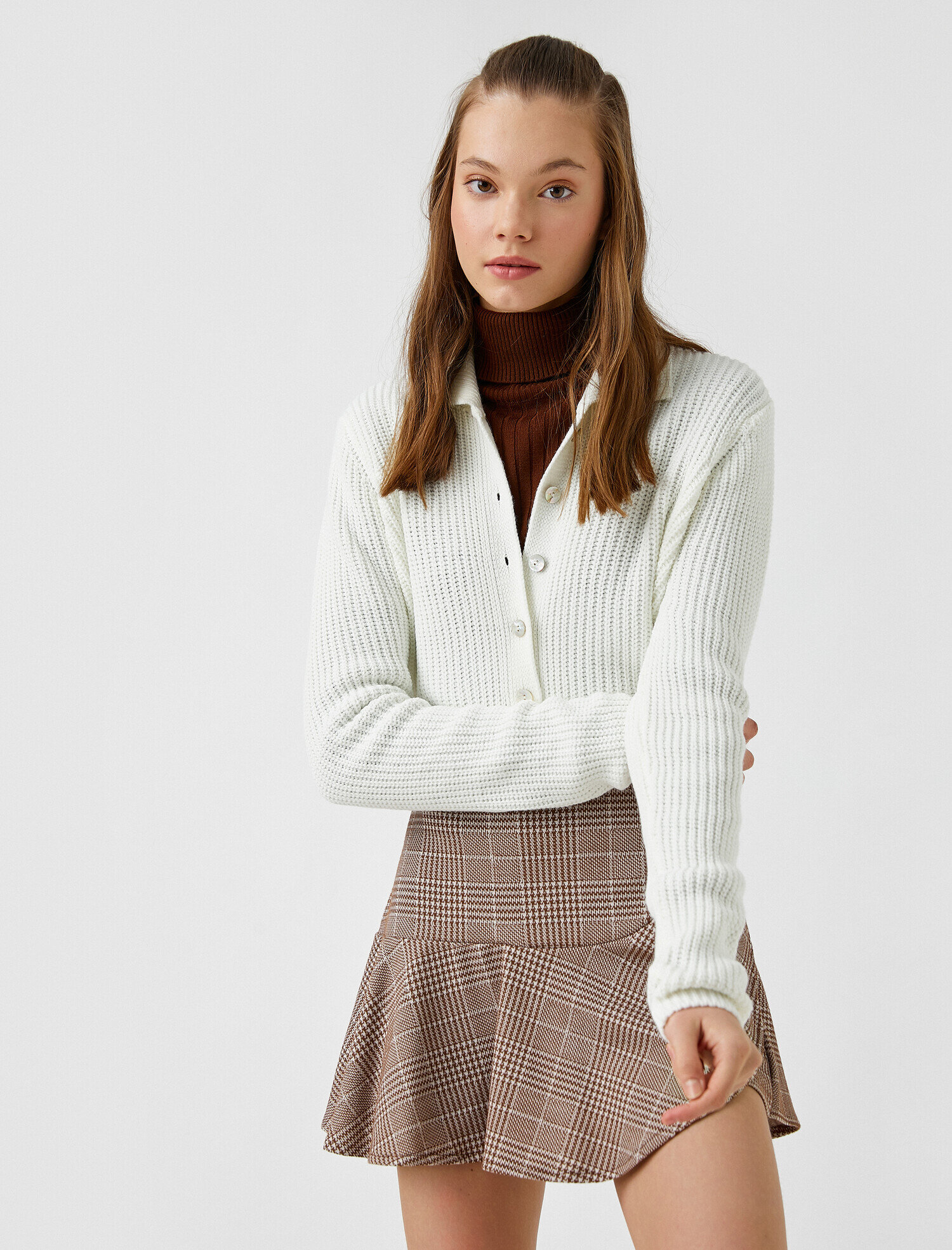   Düğmeli Triko Hırka