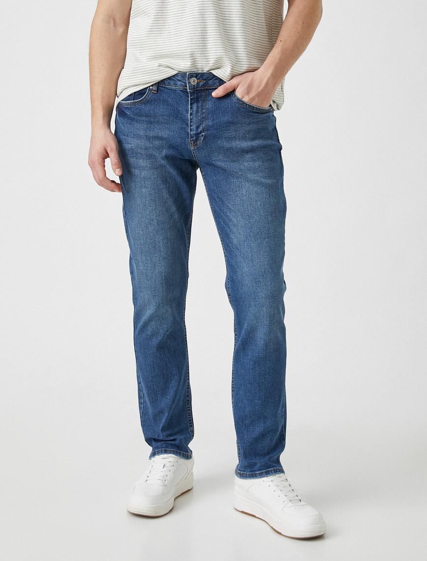   Straight Fit Boru Paça Kot Pantolon - Mark Jean