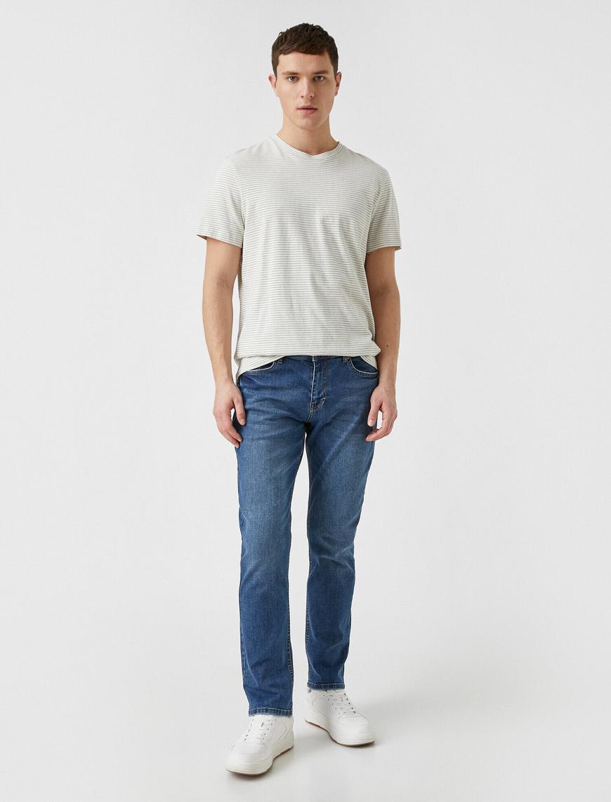   Straight Fit Boru Paça Kot Pantolon - Mark Jean