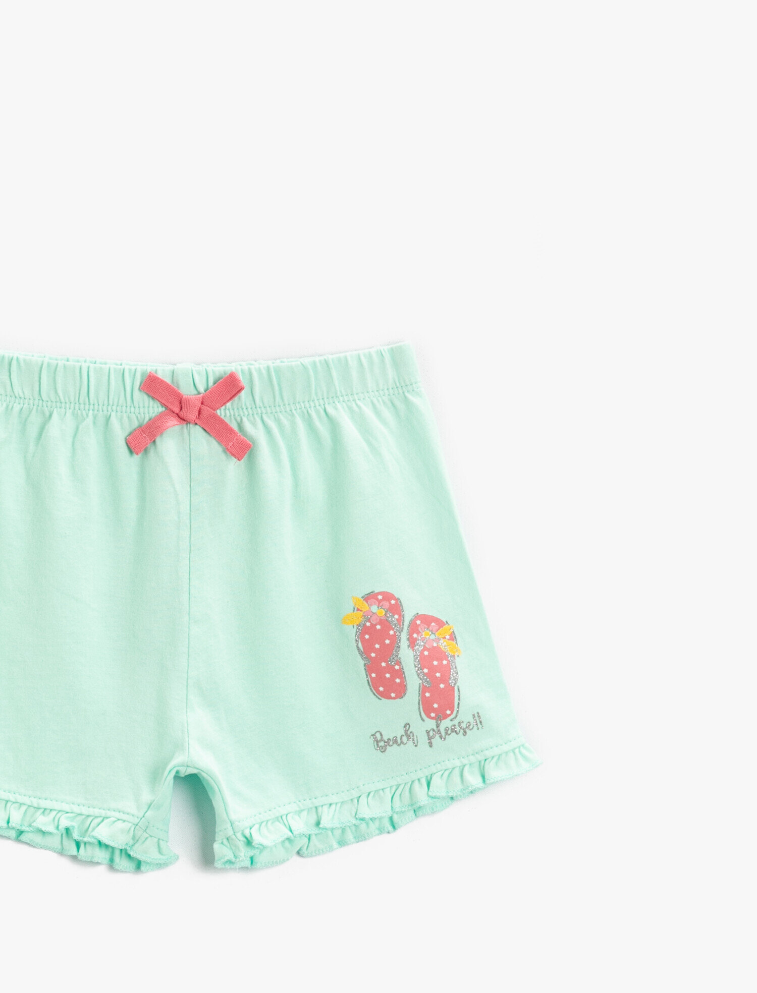  Kız Bebek Baskılı Beli Lastikli Şort Pamuklu