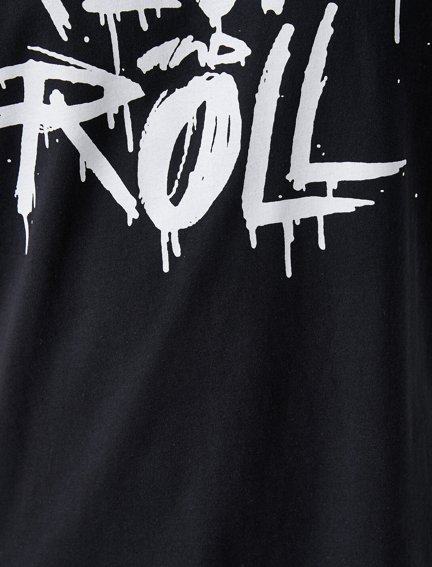   Rock and Roll Baskılı Tişört