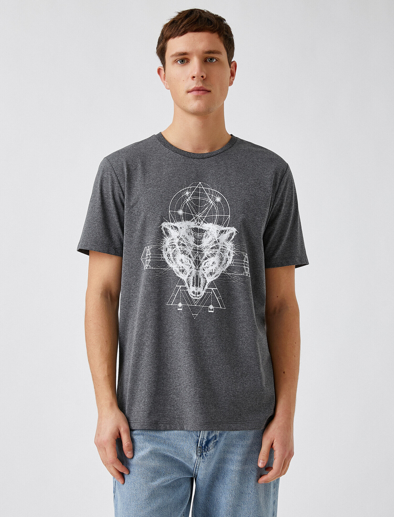   Standart Fit Kurt Baskılı Tişört