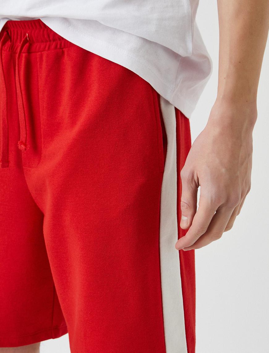   Slim Fit Şeritli Şort