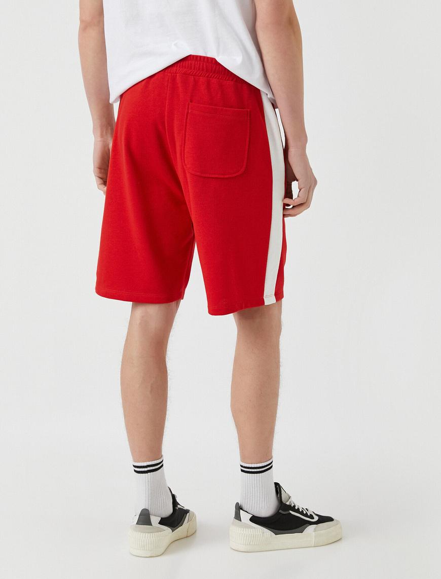   Slim Fit Şeritli Şort
