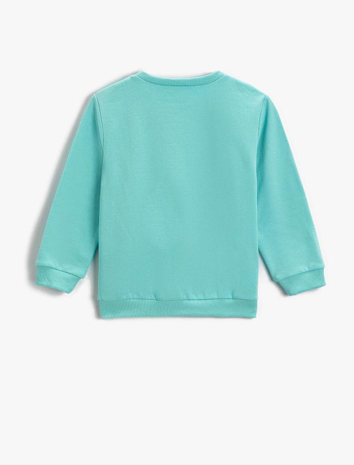 Erkek Çocuk Baskılı Uzun Kollu Sweatshirt Bisiklet Yaka