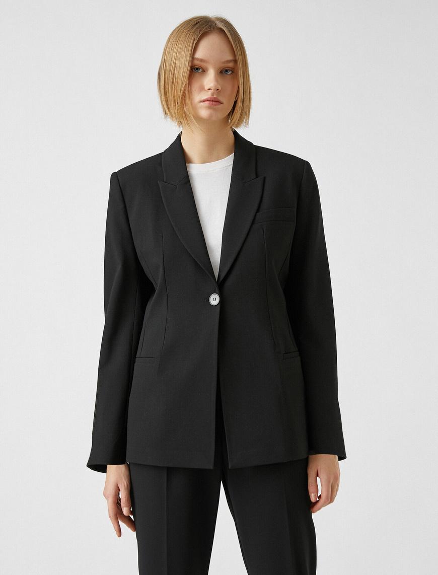   V Yaka Blazer Ceket